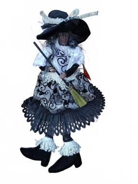 Spooky Village Sitting Witch Halloween Decoration